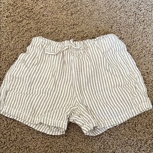 Striped Tan and cream kids linen Shorts